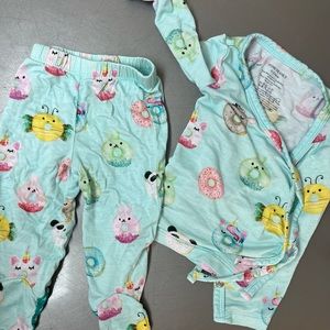 Posh Peanut Kimono top+ pants, 0-3 months, doughnut pattern